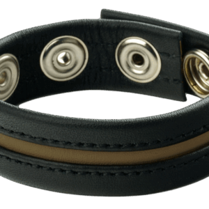 Cockring en cuir 3 pressions Noir-Army