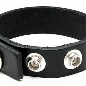 Cockring en cuir Brut 4 pressions Noir