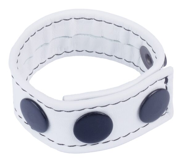 Cockring en cuir Cocky Blanc – Image 2
