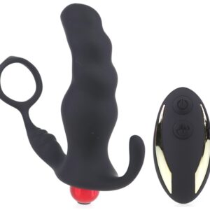 Cockring et plug vibrant Knight 10 x 3.5cm