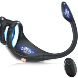 Cockring et Plug Vibrant Knight 9 Vibrations 42mm