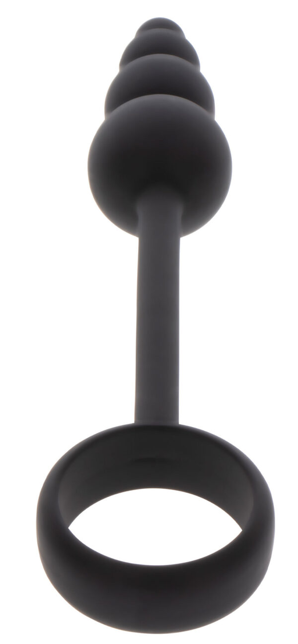 Cockring Plug anal Beads Ring 8.5 x 3.5 cm Noir – Image 4