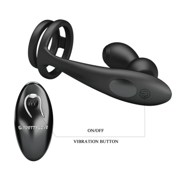 Cockring Plug Marshall Pretty Love 7.5 x 2.7 cm Noir – Image 4