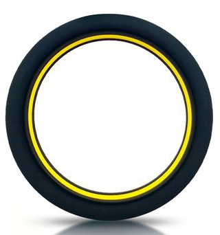 Cockring silicone Beast Ring 36mm Noir-Jaune
