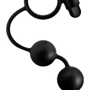 Cockring vibrant et Chapelet Anal Adventures Beads C-Ring 17 x 3.7cm