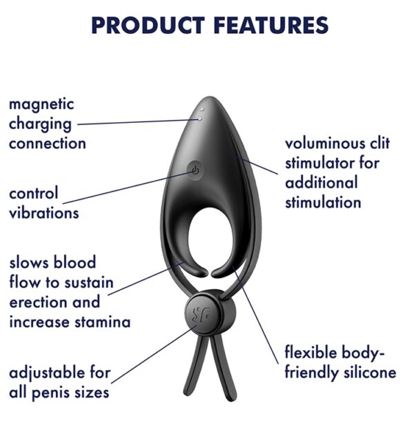 Cockring vibrant Sniper Satisfyer 28mm Noir – Image 5