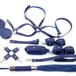 Coffret Bondage Sm Obedience 10 Pièces Bleu
