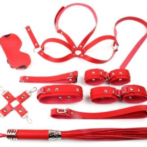 Coffret Bondage SM OBEDIENCE 10 Pièces Rouge