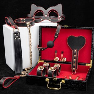 Coffret SM Bondage 8 Pièces Noir-Rouge