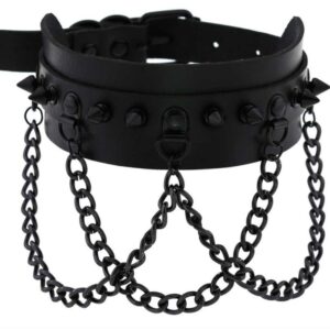 Collier à pointes Piky Noir