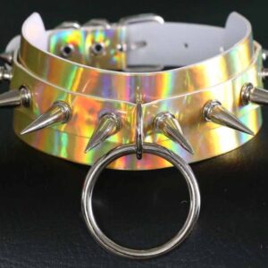 Collier à pointes Strobo Laser Doré