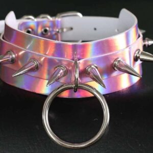 Collier à pointes Strobo Laser Rose
