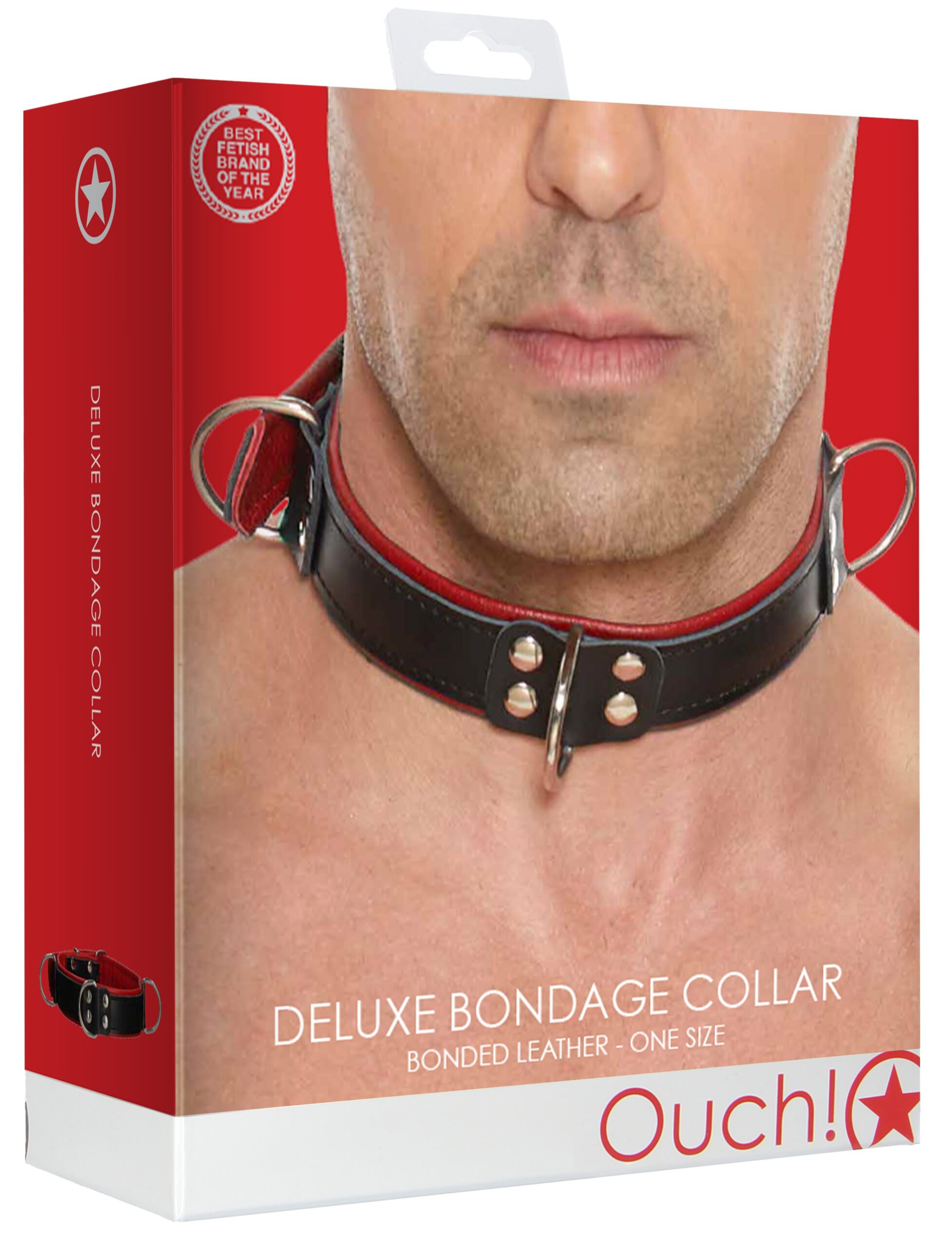 Collier Deluxe Bondage Noir-Rouge – Image 2
