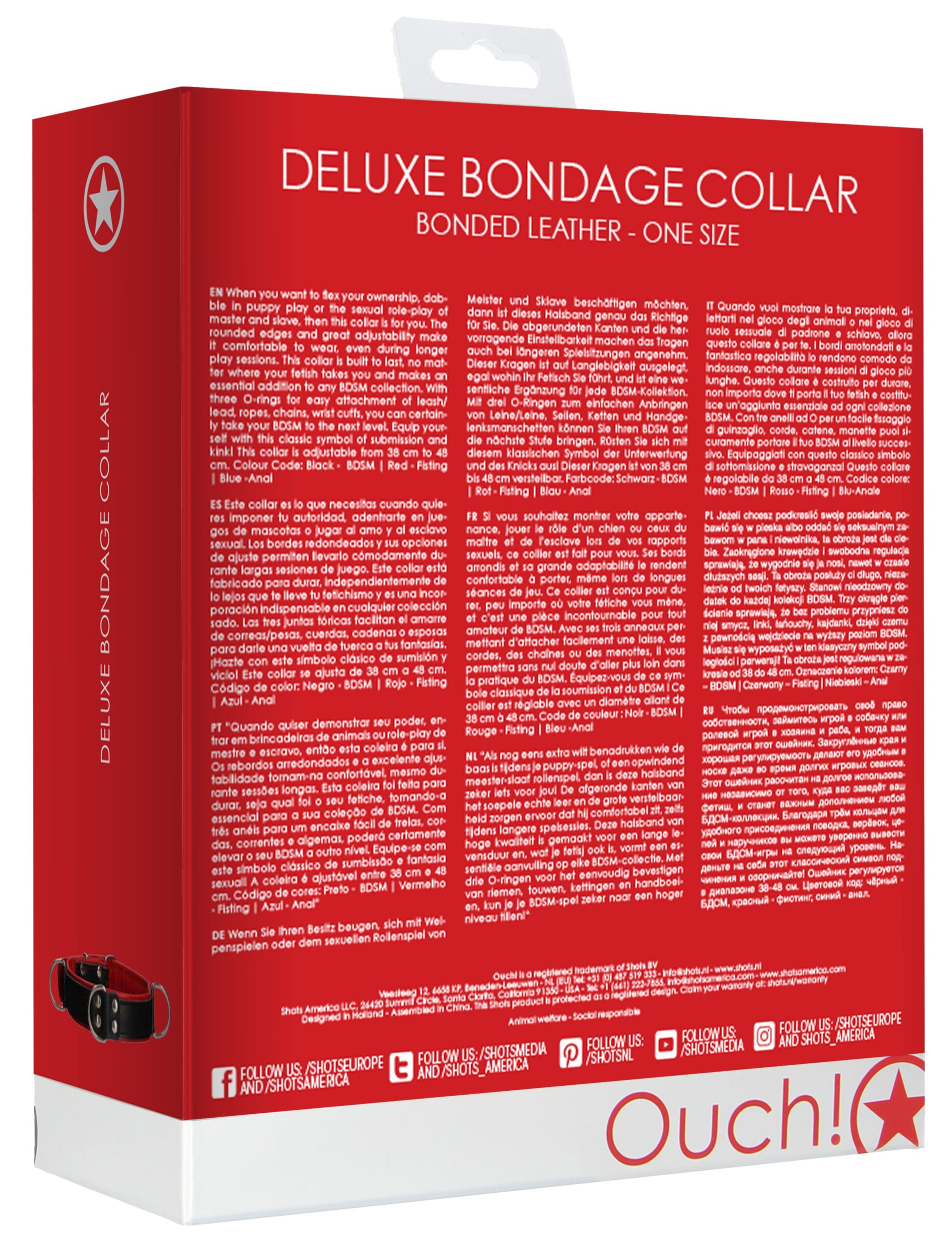 Collier Deluxe Bondage Noir-Rouge – Image 5