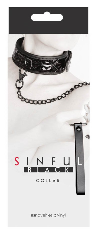 Collier et laisse SM - Sinful Black – Image 2