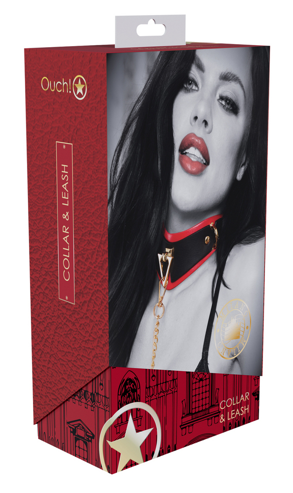 Collier-Laisse Milan Noir et Rouge – Image 2