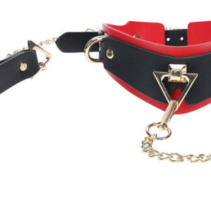 Collier-Laisse Milan Noir et Rouge