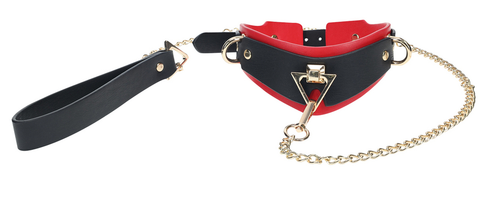 Collier-Laisse Milan Noir et Rouge