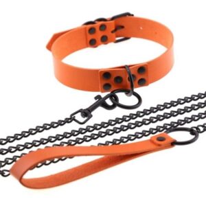 Collier-laisse Punk Orange