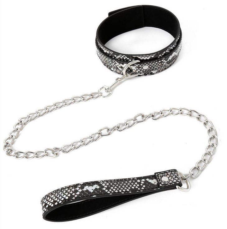 Collier-laisse Snakine Noir-Argenté – Image 2