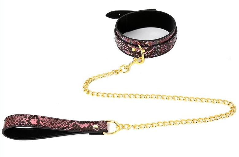 Collier-Laisse Snakine Noir-Rose – Image 2