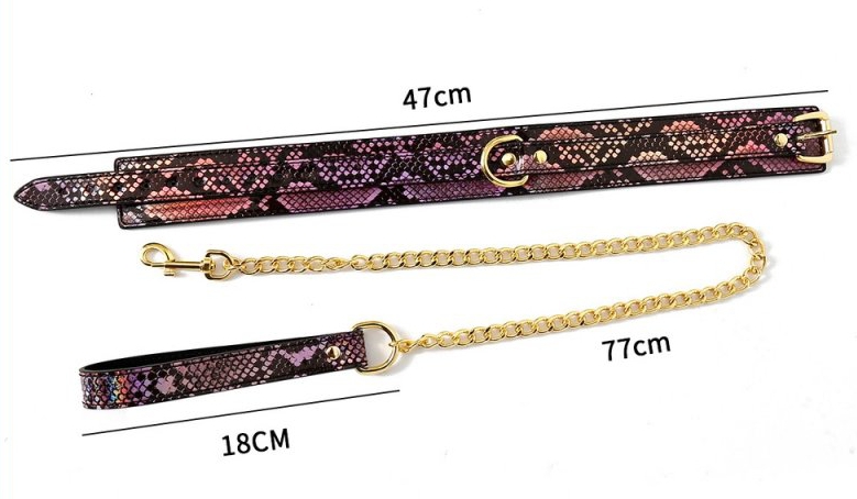 Collier-Laisse Snakine Noir-Rose – Image 3