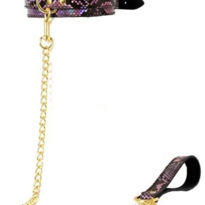 Collier-Laisse Snakine Noir-Rose