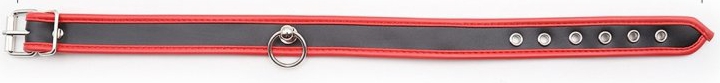 Collier O Ring Simili Noir-Rouge – Image 2