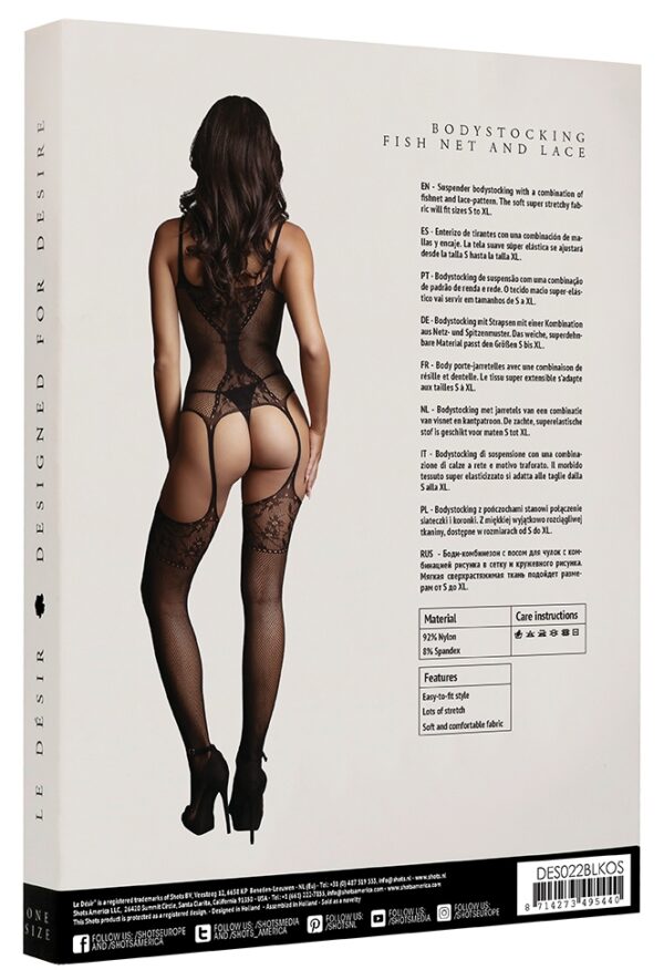Combi sexy Fishnet Lace Noir – Image 4