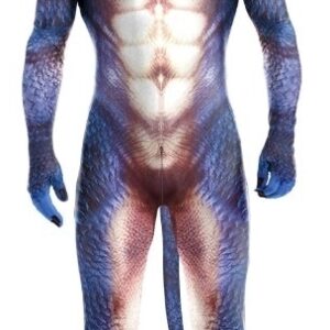 Combinaison Cosplay Dinosaure Raptus Bleu-Blanc