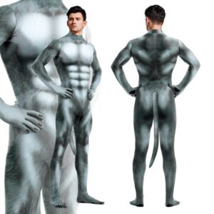 Combinaison Cosplay Loup Wolf Gris
