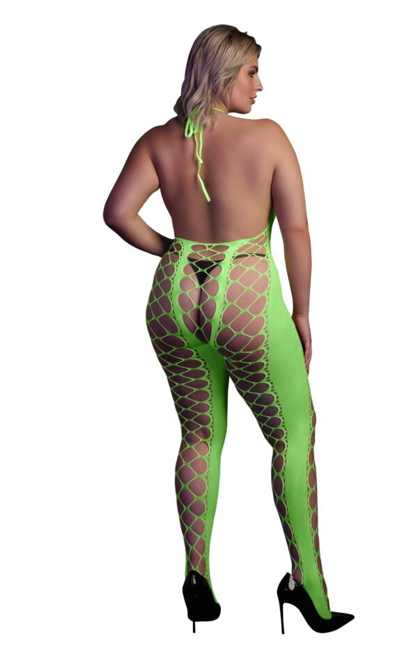 Combinaison Filet et Dos nu Vert Fluo – Image 4