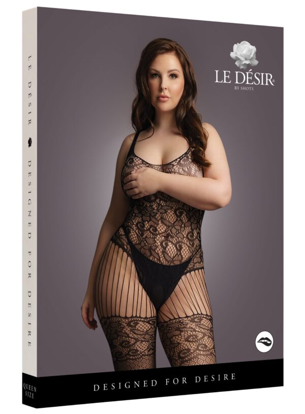 Combinaison motifs floraux Grande Taille Anabella - Noir – Image 3