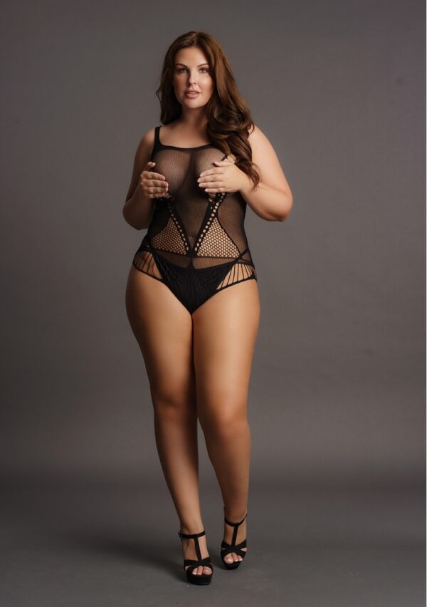 Body Grande Taille CONTRAST NET Noir – Image 7