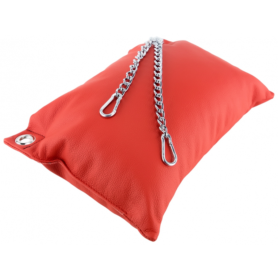 Coussin en cuir 23 x 32cm + Chaînes Rouge – Image 3