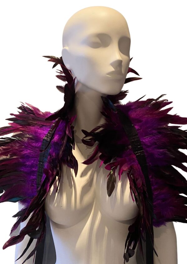 Couvre-Épaules Plumes Violet – Image 3