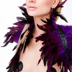 Couvre-Épaules Plumes Violet