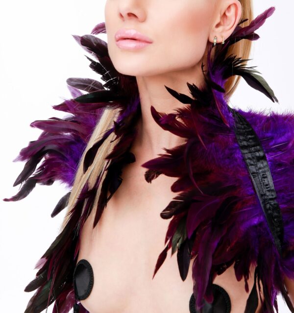 Couvre-Épaules Plumes Violet