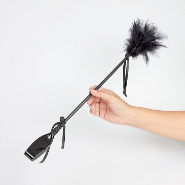 Cravache et Plumeau Secret Touch 50cm Noir – Image 2