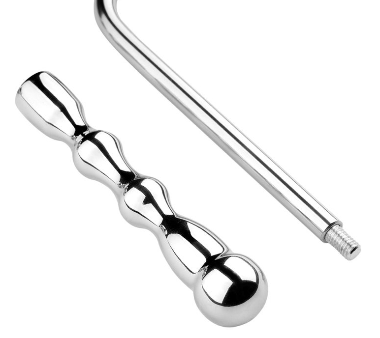 Crochet anal en métal avec poignée Double Ball 10cm – Image 7