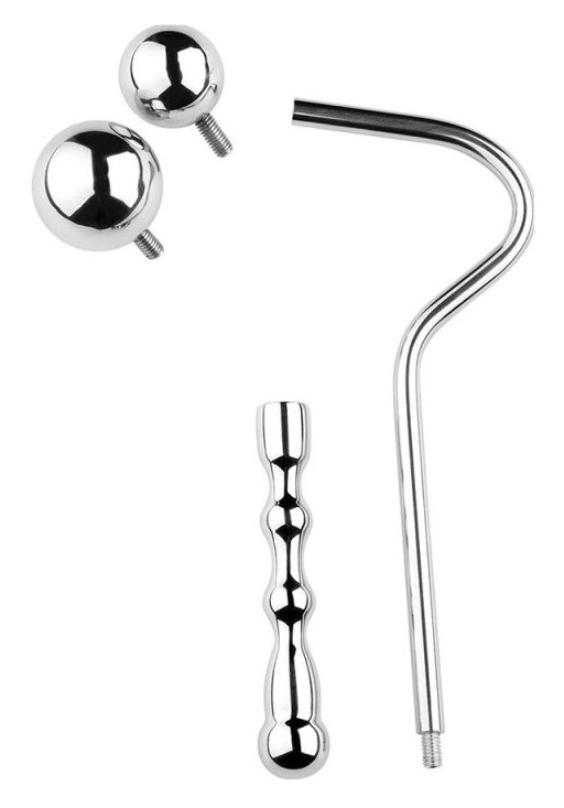 Crochet anal en métal avec poignée Double Ball 10cm – Image 9