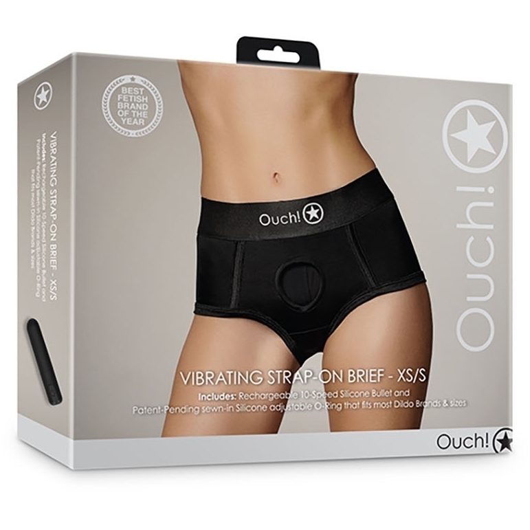 Culotte vibrante Strap-On Brief Noire – Image 2