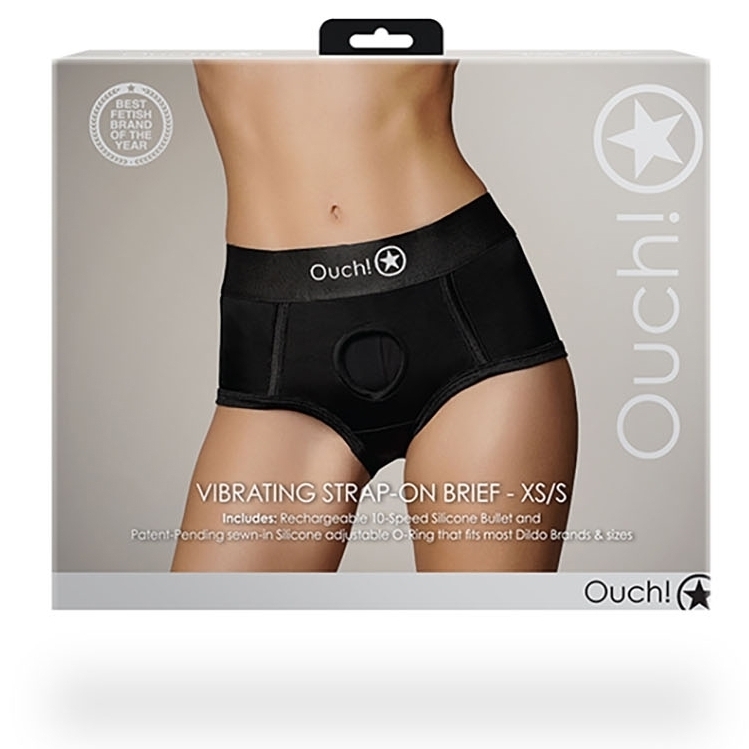 Culotte vibrante Strap-On Brief Noire – Image 3