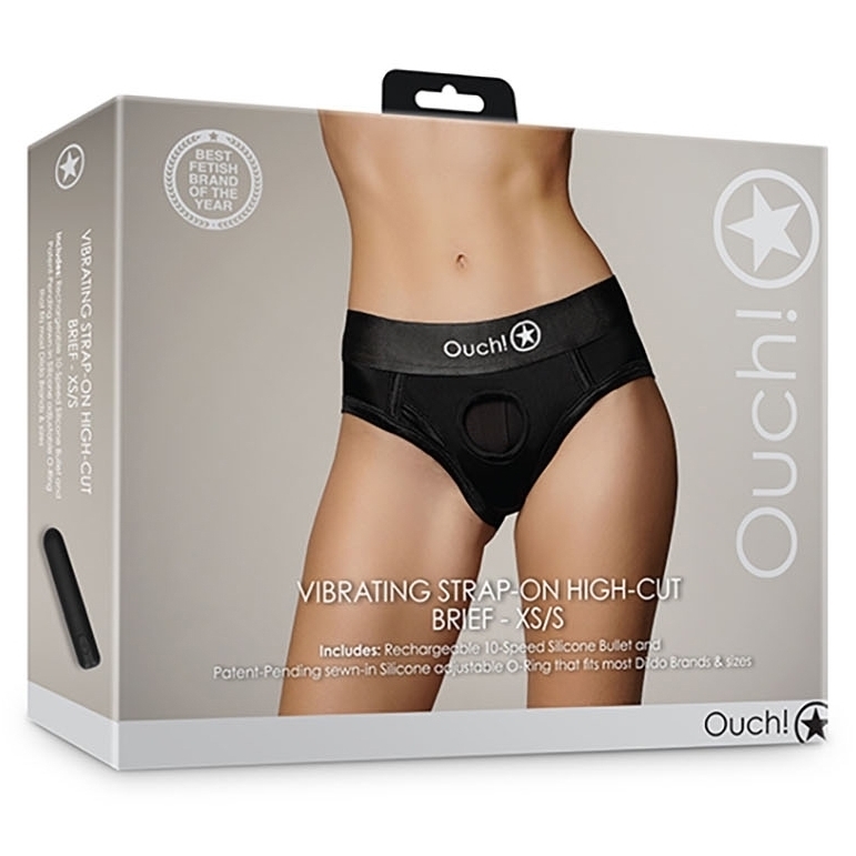 Culotte vibrante Strap-On High Cut Brief Noire – Image 2
