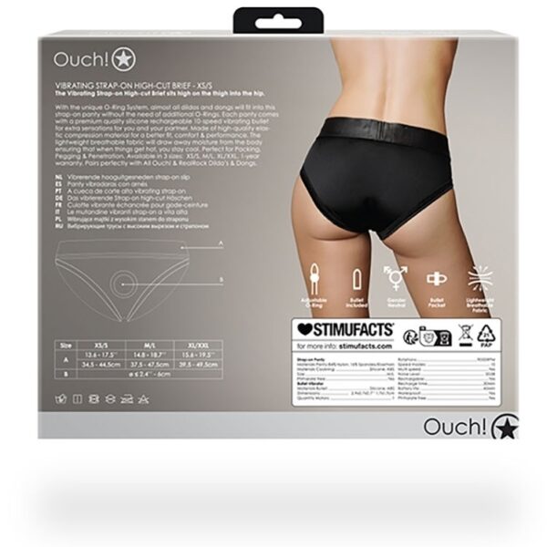 Culotte vibrante Strap-On High Cut Brief Noire – Image 4