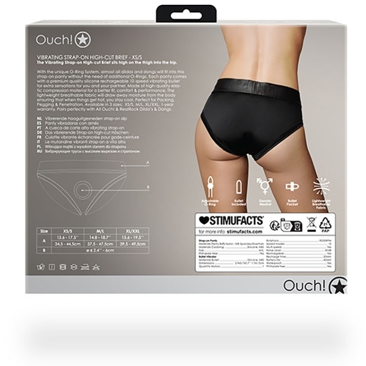 Culotte vibrante Strap-On High Cut Brief Noire – Image 4