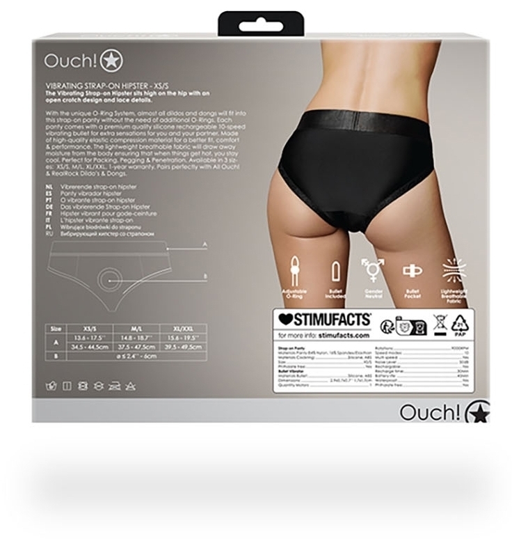Culotte vibrante Strap-On Hipster Noire – Image 4