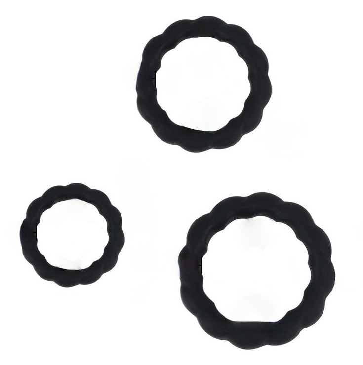Lot de 3 Cockrings Tortick Noirs