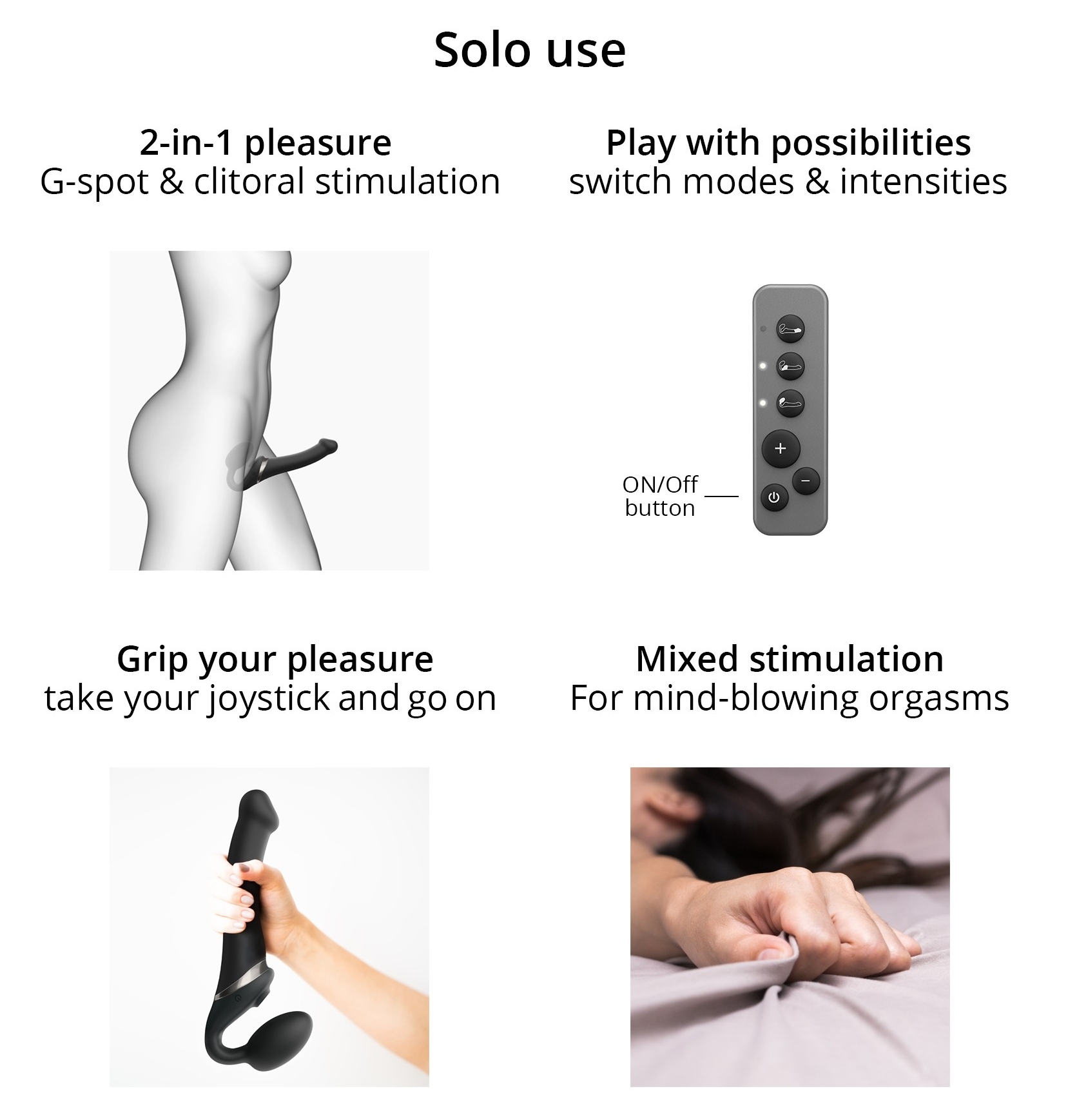 Dildo MULTI ORGASM Strap-On-Me S 14.5 x 3.4cm Noir – Image 3