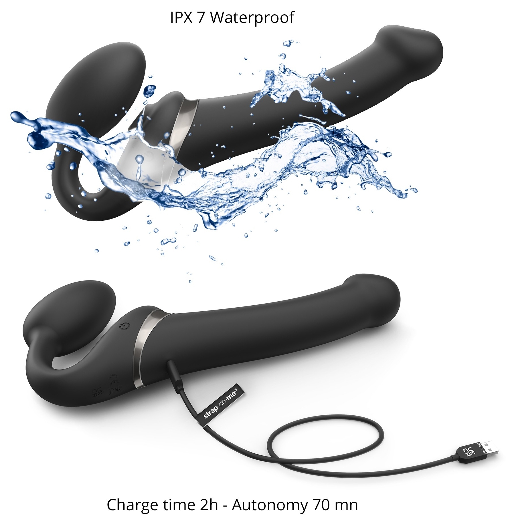 Dildo MULTI ORGASM Strap-On-Me S 14.5 x 3.4cm Noir – Image 6